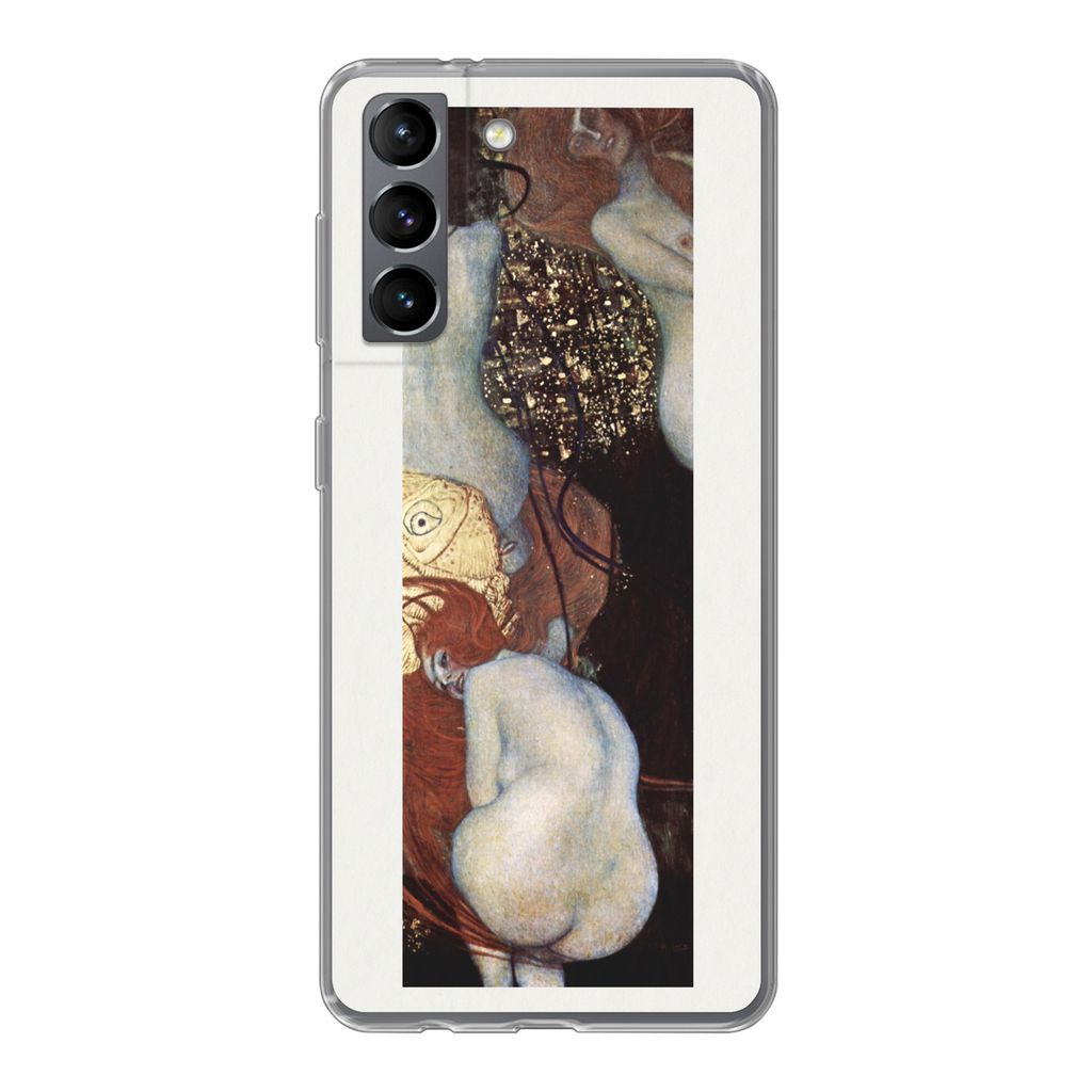 MuchoWow Handyhülle Schutzhülle Hülle für Samsung Galaxy S21 Goldfisch - Gustav Klimt Silikon Softcase Handy Hülle - Softcase
