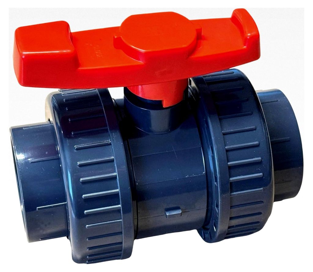 Kugelhahn 50mm DN 50 mit 2 x Klebemuffe aus PVC - U 10 bar DIN 8063