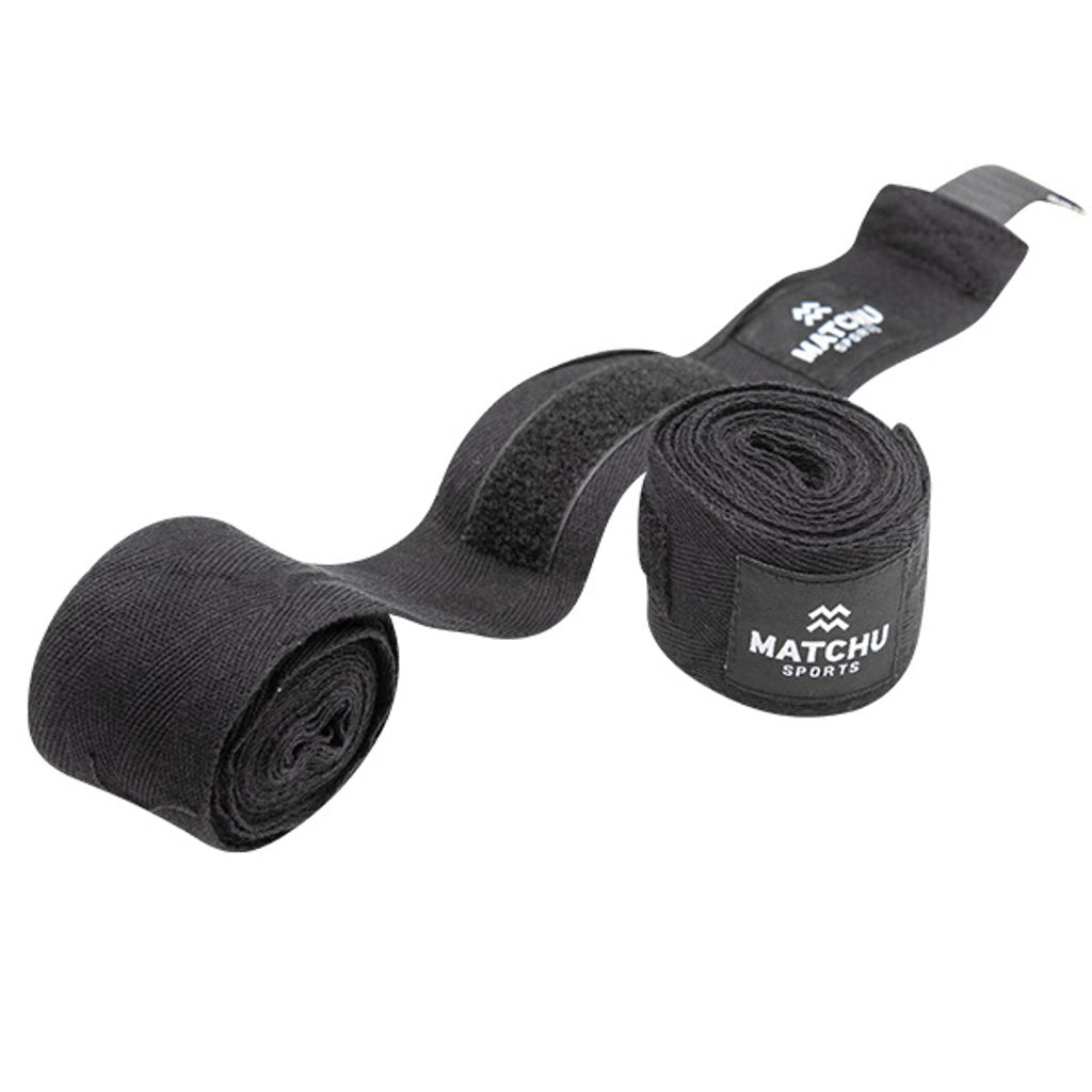 Matchu Sports Boxbandagen - 2 Stücke - Schwarz - 350cm - 3cm - 97% Baumwolle - 3% Terylen