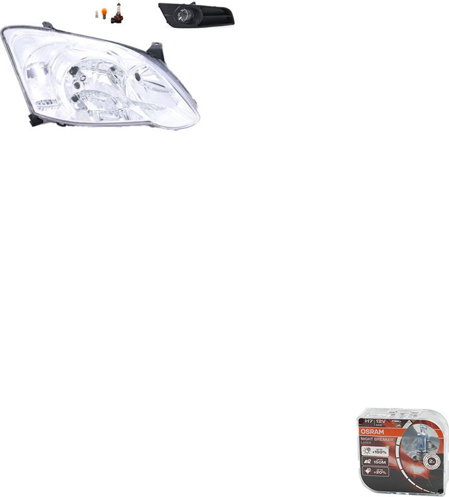 Johns, Scheinwerfer + Osram Night Breaker Laser passend für Toyota Corolla E12 04-07R 8113013330 5212702120 8121002090