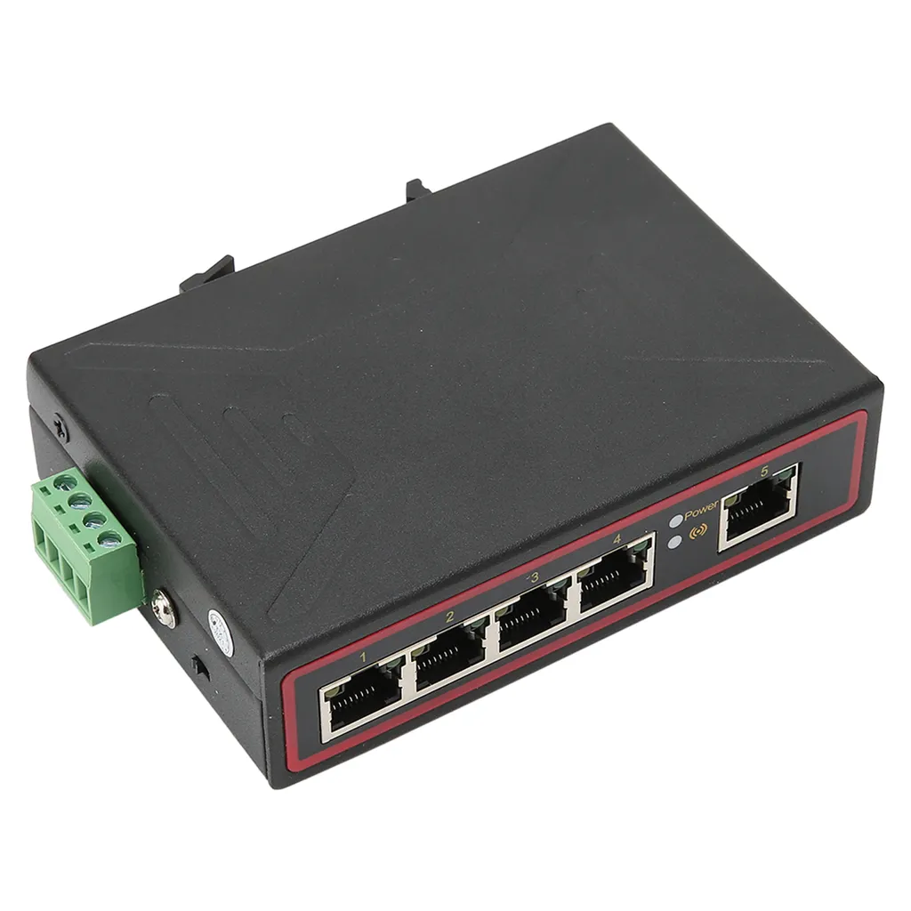 Switch Rail DIN Industriel 5 Ports Fast Ethernet Conception Redondante