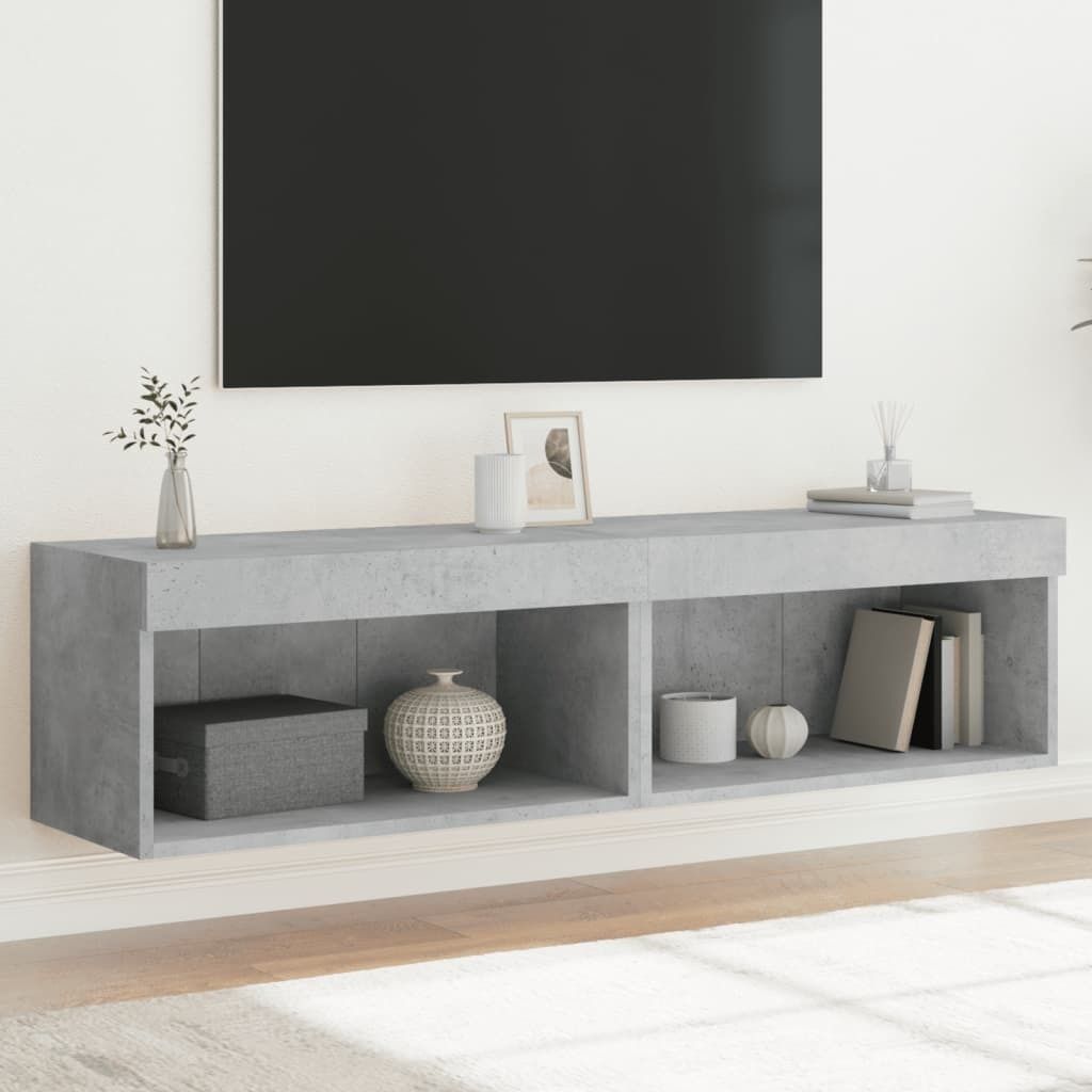 Maison Exclusive - TV-Schränke mit LED-Leuchten 2 Stk. Betongrau 60x30x30 cm