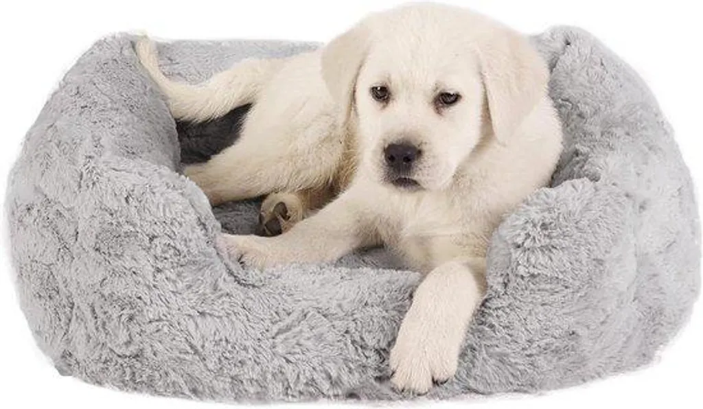 Lit pour Chien Déhoussable et Lavable, Mousse Mémoire de Forme Grise