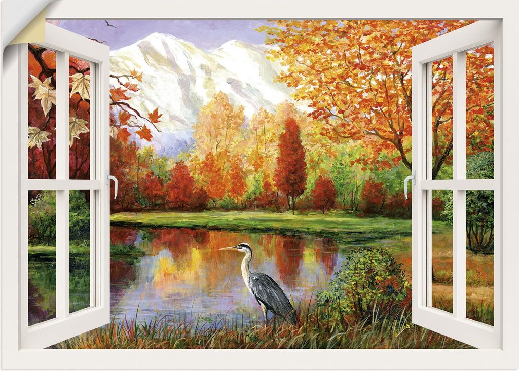 ARTland Wandbild, selbstklebend Herbst am See Größe: 100x70 cm