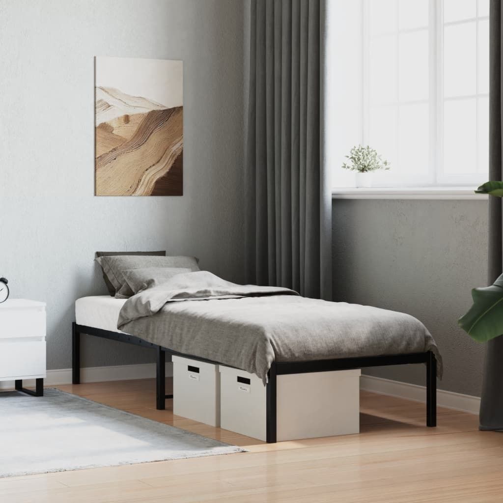 CLORIS Bettgestell Bettrahmen Metall Schwarz 80x200 cm, 11,35 kg
