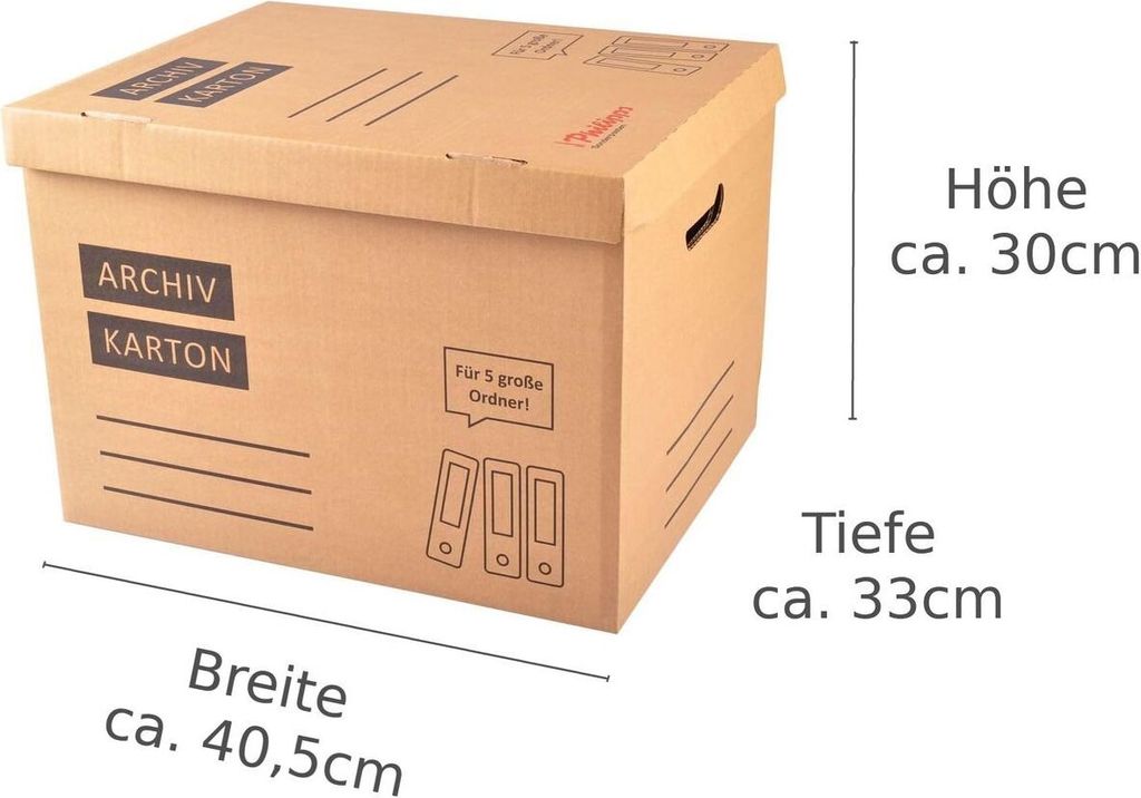 Archivkarton für 5 Aktenordner Umzugskarton Aktenkarton Produktbild 2