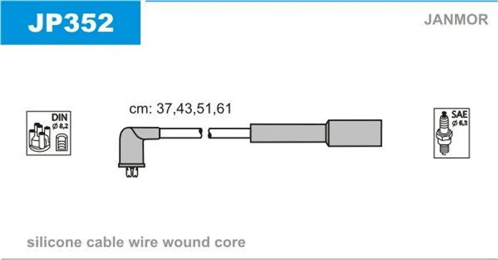 Set Cavi Accensione Alta Tensione JANMOR JP352 per Kia Rio DC