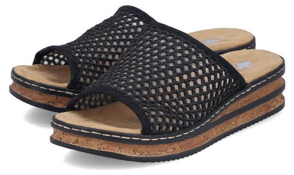 Rieker FSK Damen Sandalen Pantoletten schwarz 36