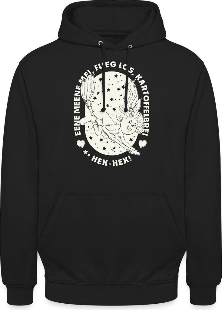 Spreadshirt Bibi Blocksberg Bibi Auf Kartoffelbrei Mit Zauberspruch Uni Hoodie, 4XL, Schwarz