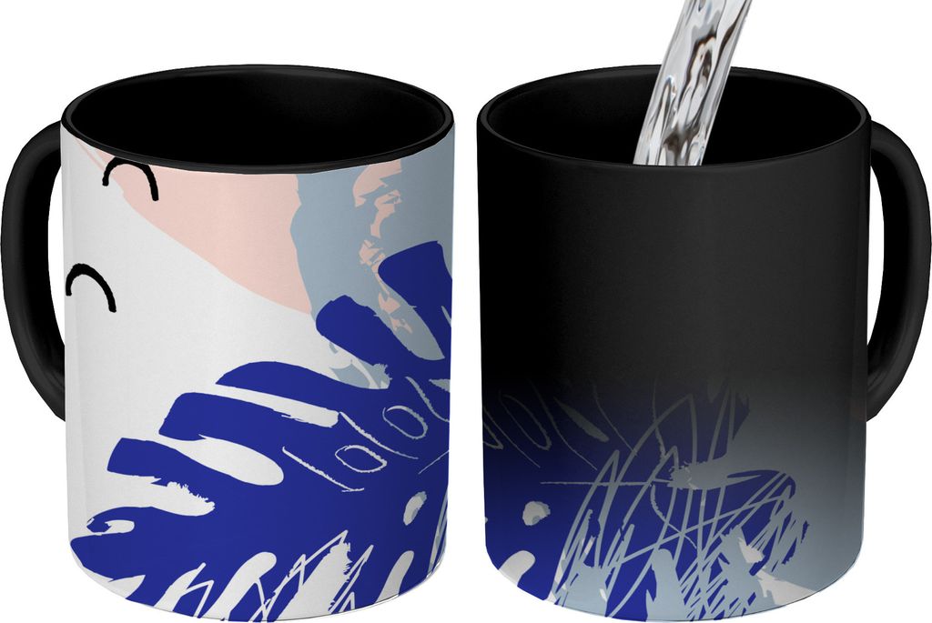 MuchoWow Zauber Tasse Zaubertasse Magic Sommer - Blau - Weiß - Rosa 350 ml Farbwechsel Becher Geschenk Geschenkidee - Magic-Tasse - Fototasse - ...