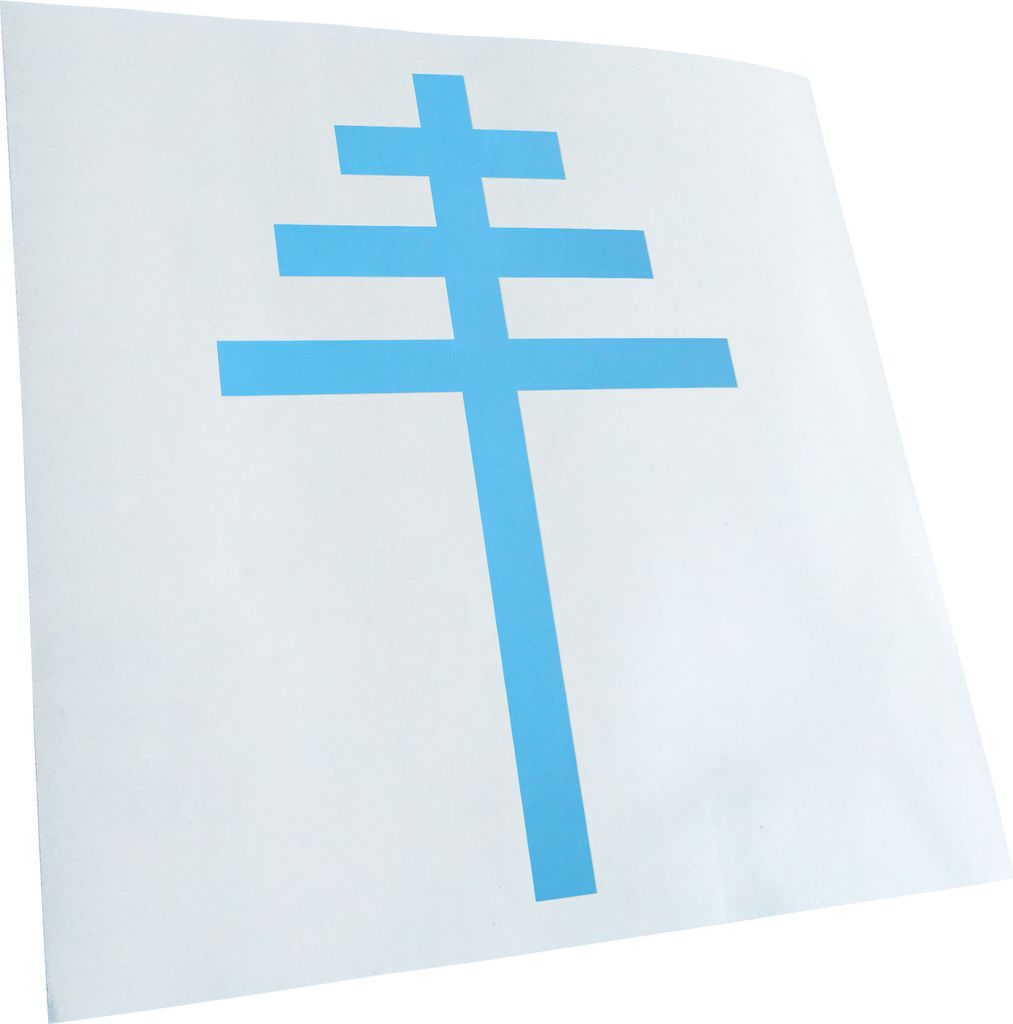 Kiwistar - Autoaufkleber - Papal cross - Lichtblau - 24x16cm - Aufkleber für Auto, Laptop, Fahrrad, LKW, Motorrad mehrfarbig JDM Decal Racing