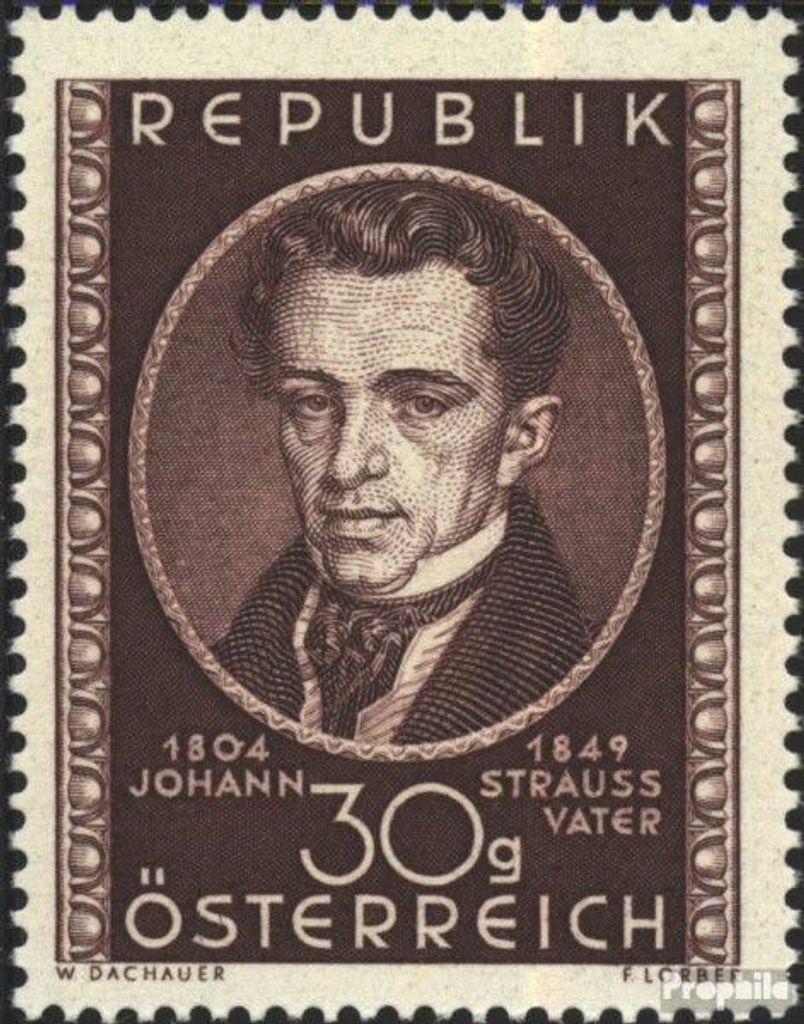 Briefmarken Österreich 1949 Mi 942 (kompl.Ausg.) gestempelt J. Strauss