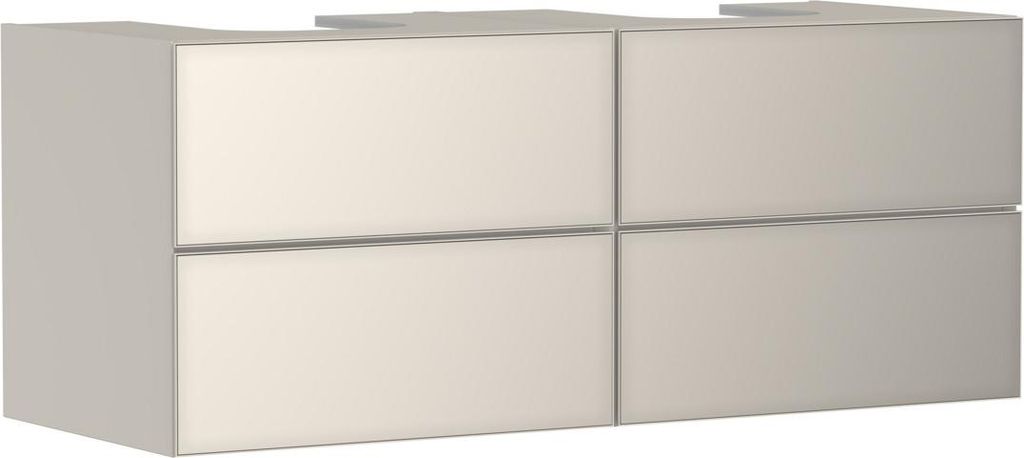 hansgrohe Xevolos E Waschtischunterschrank, 4 Schubkästen, 2 Ausschnitte, 1370x550x555mm, für Konsole mit 2 Aufsatzwaschtischen, 54197790