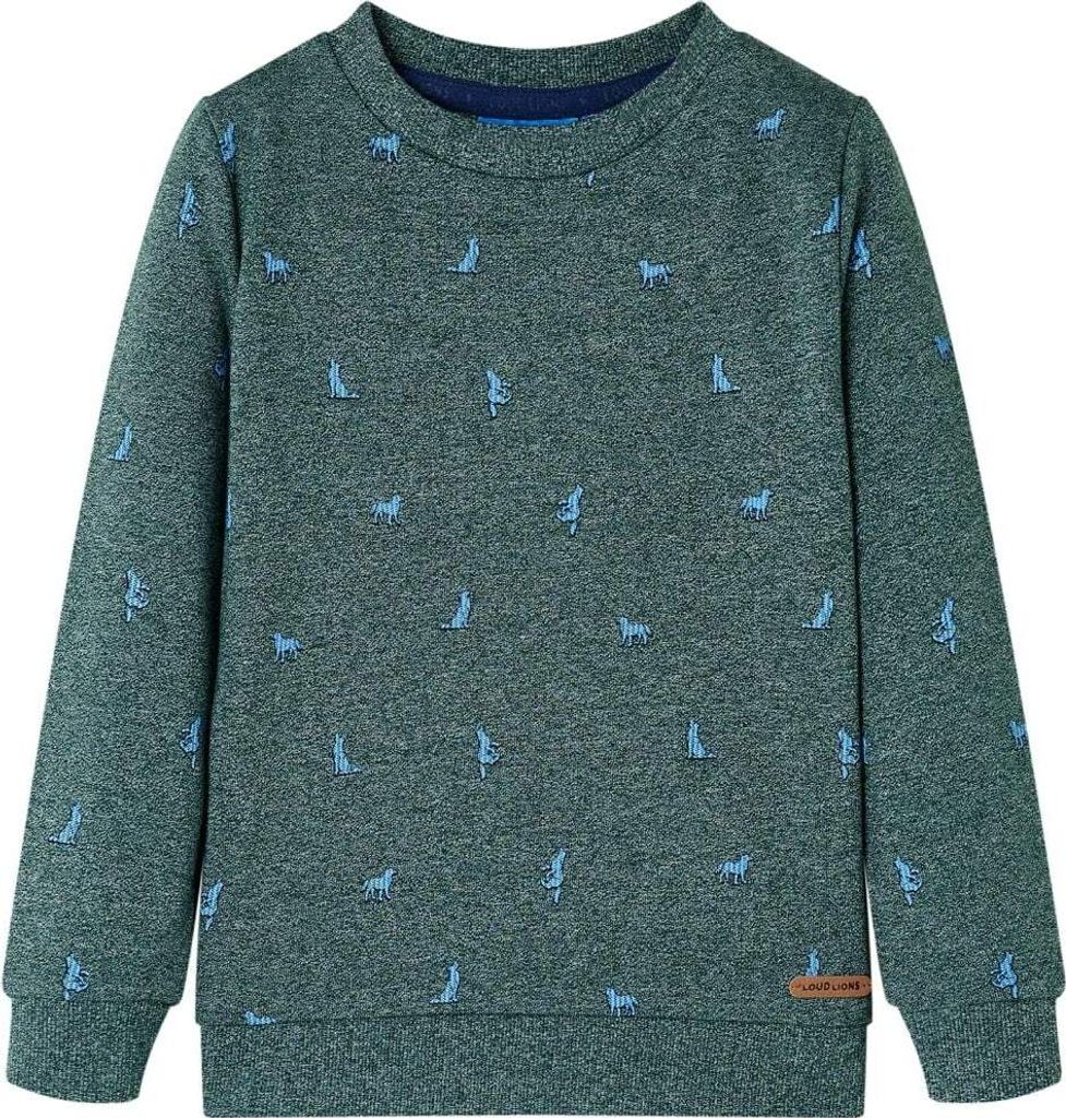 Kinder-Sweatshirt Dunkelgrün Melange 116