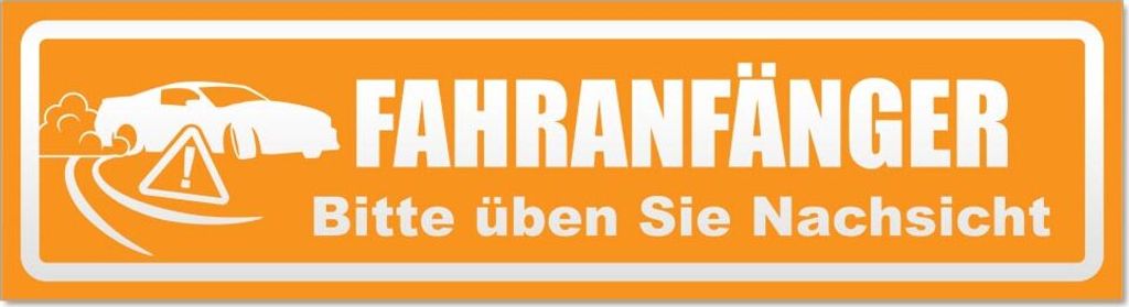 Fahranfänger Nachsicht invertiert Magnetschild Schild magnetisch