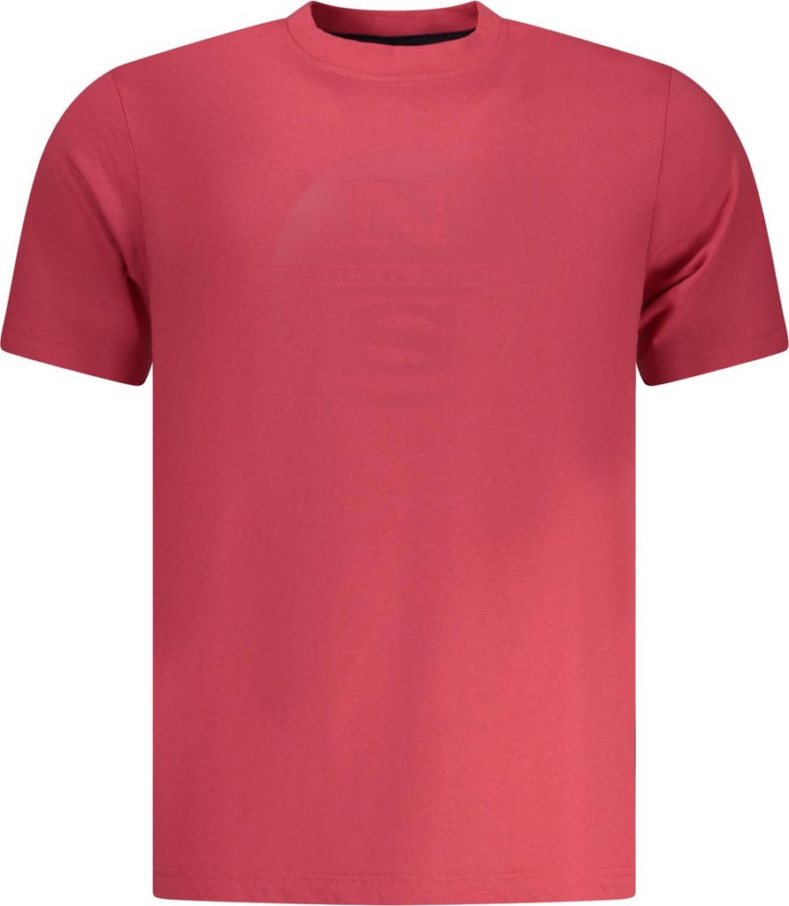 Herren Kurzarm T-Shirt Rot mit Rundhalsausschnitt & Print-Design
