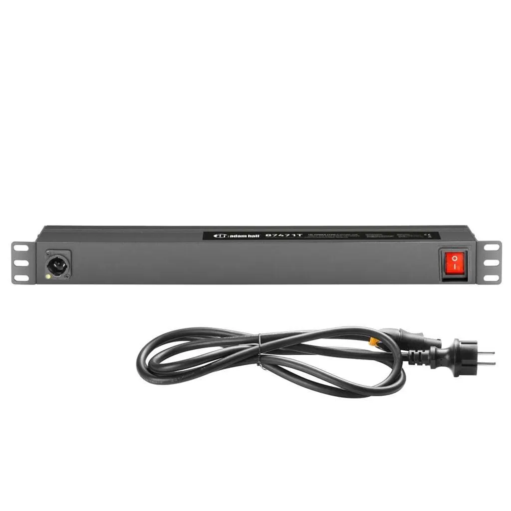 Multiprise rackable 19'' Adam Hall 87471 T avec 8 sorties et interrupteur