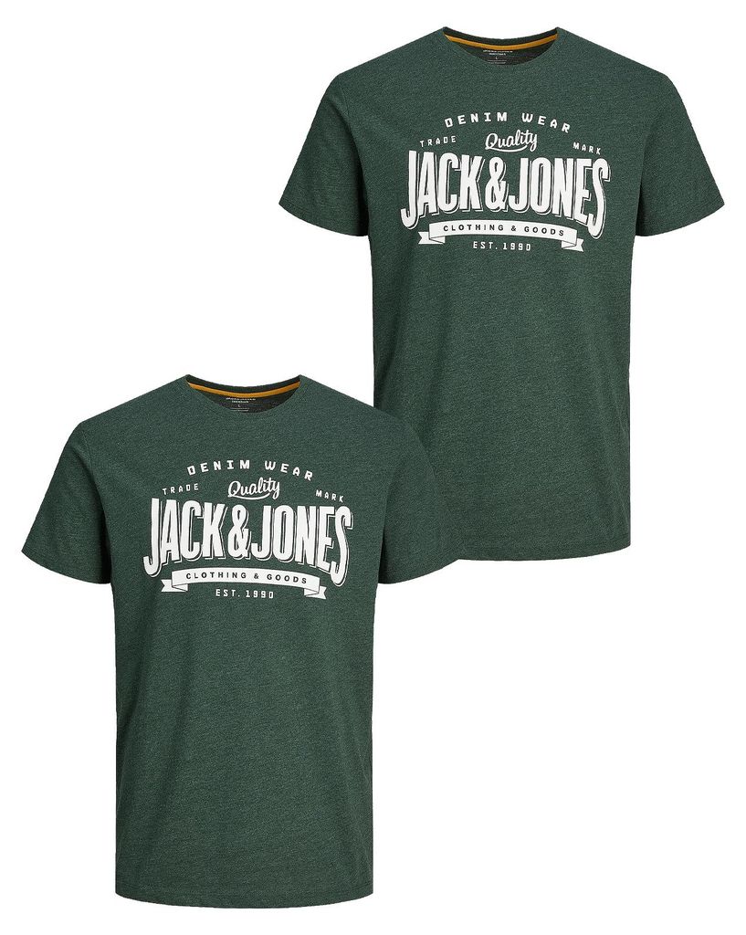 JACK & JONES 2-er Set T-Shirt Rundhals Logo Print Shirt Produktbild 