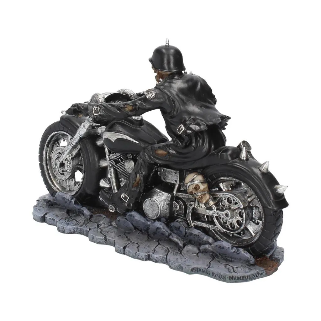 Figurine Squelette Biker L'enfer sur l'Autoroute Déco Rock 20cm - 4
