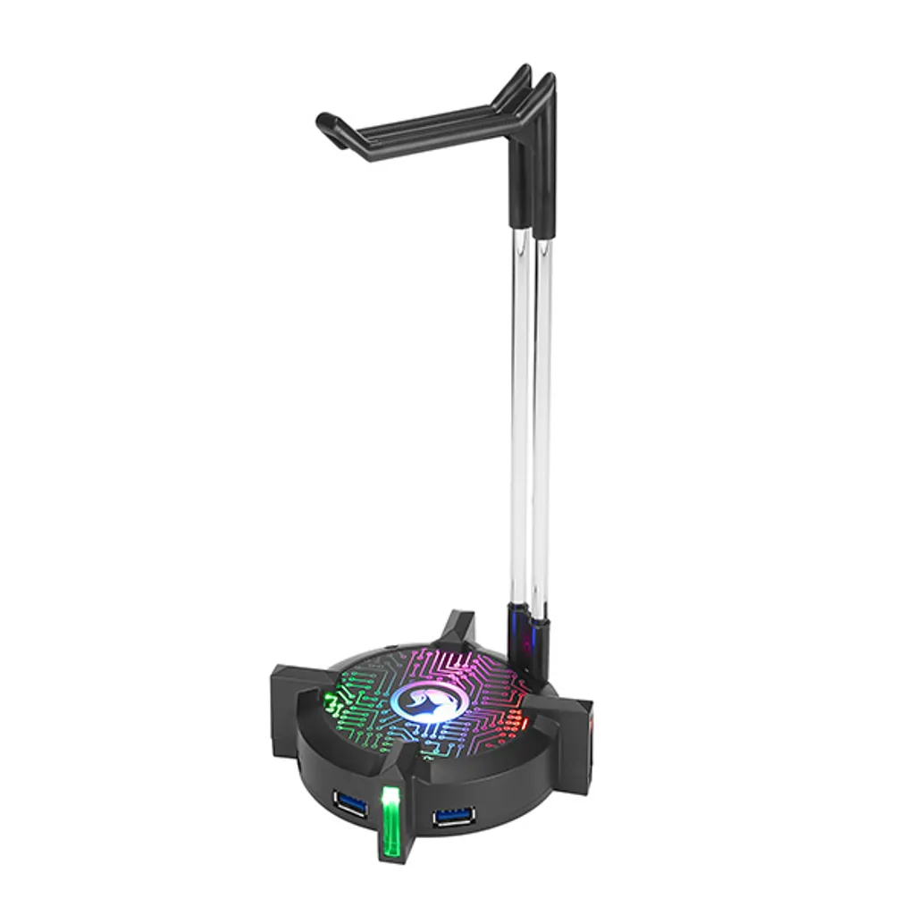 Supporto Cuffie Marvo HZ-04 | 4x USB 3.0 HUB | RGB Gaming Nero
