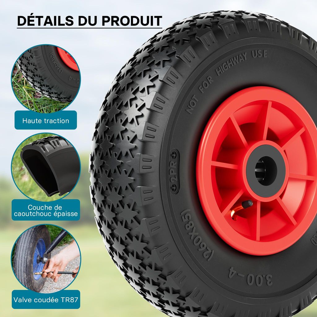 Set 2 Camere D'Aria Per Ruote Carriola 3.50-8 - Valvola TR13, Carico Max 130 Kg - Foto 2