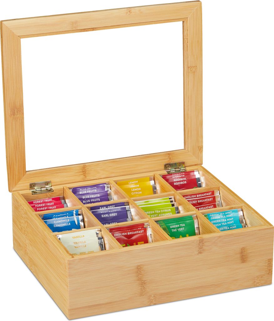 relaxdays Teebox Bambus Produktbild 1