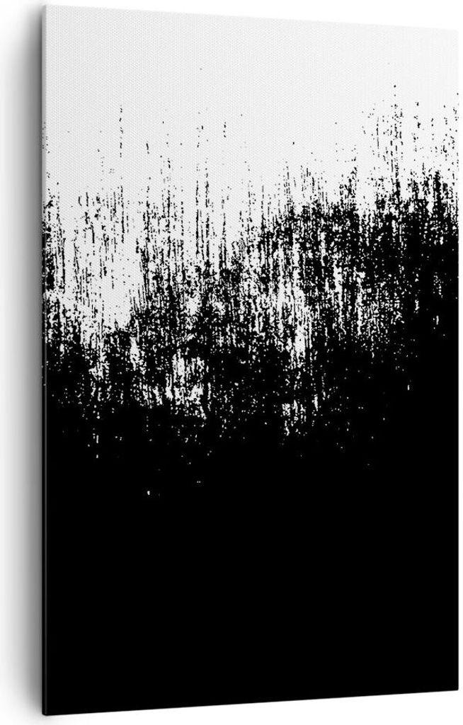 Bild auf Leinwand - Leinwandbild - Einteilig - Abstraktion dunkel schwarz und weiß - 80x120cm - Wand Bild - Wandbilder - Leinwanddruck - Wanddekor...
