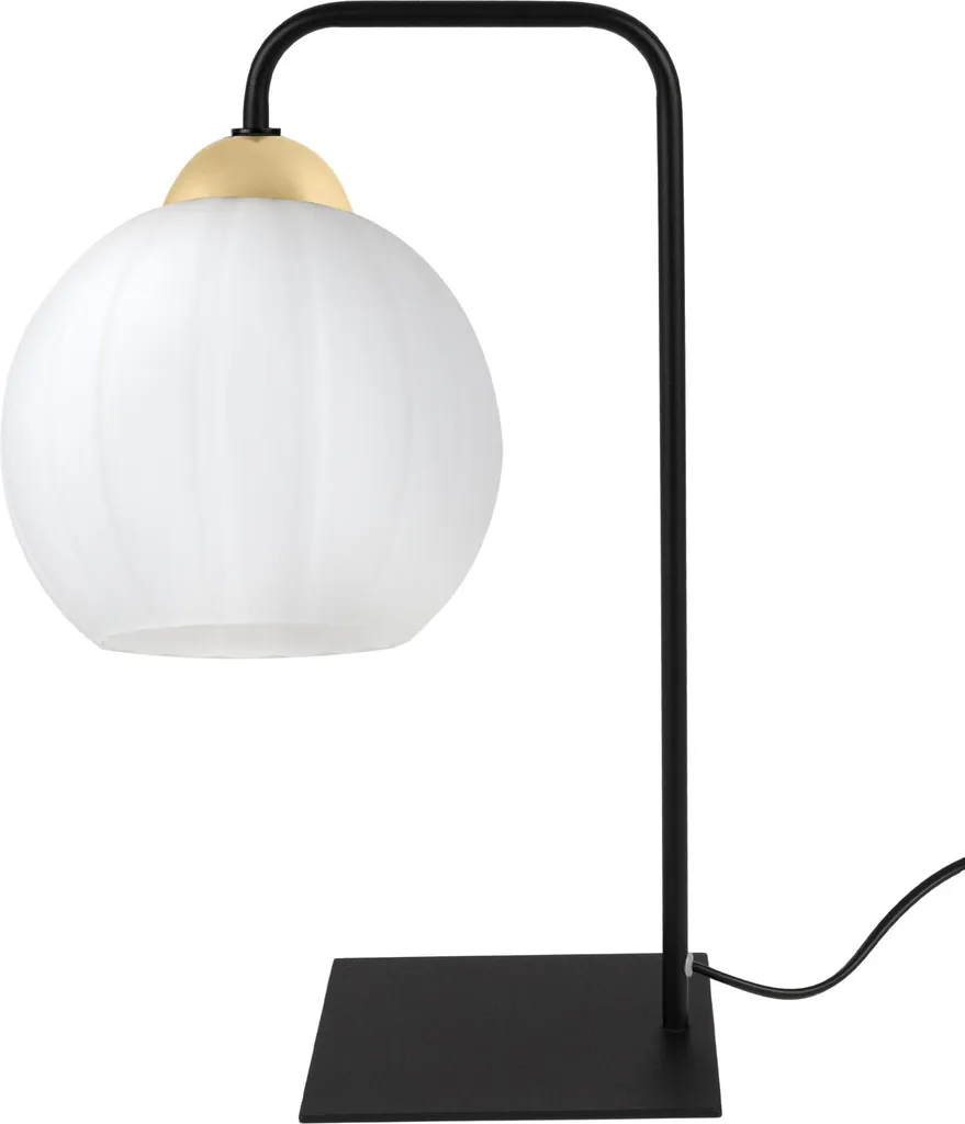 Lampada Costa E27 Nero-Oro | Vetro Bianco Sfera Illuminazione