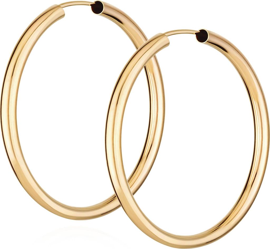 Paar 585 Gelbgold Creolen Ohrringen Ohrschmuck 2,5mm Rund Produktbild 