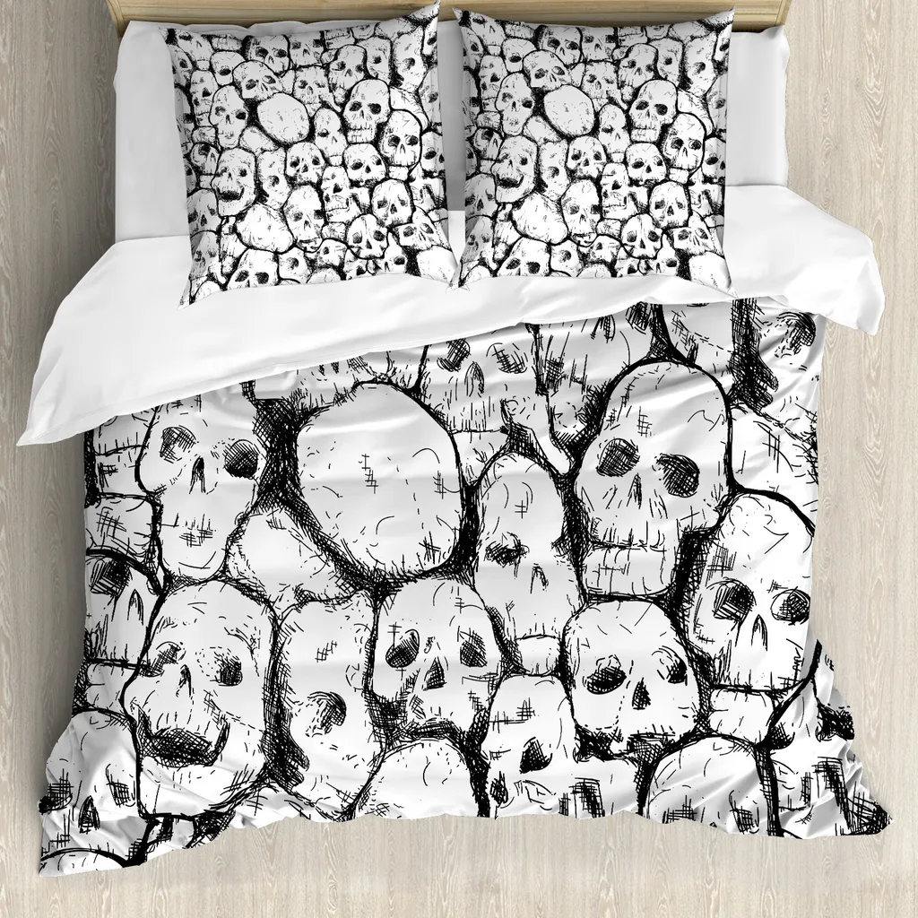 Copripiumino Teschi ABAKUHAUS 155x220: Comfort Antiacaro e Grungy Halloween