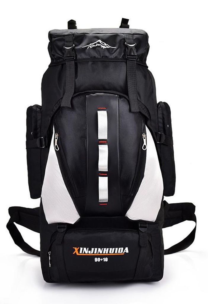 Black Outdoor-Trekkingrucksack 100L – Großer Wanderrucksack für Reisen, Bergsteigen, Sport und Camping, multifunktionaler Reiserucksack mit gro...