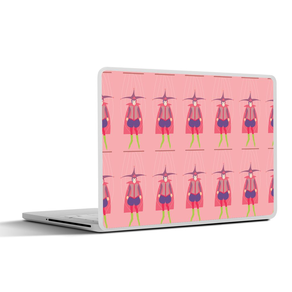 MuchoWow Laptop Aufkleber Sticker Cover Karneval - Schnittmuster - Joker 36.5x27.5 cm - Laptop-Sticker