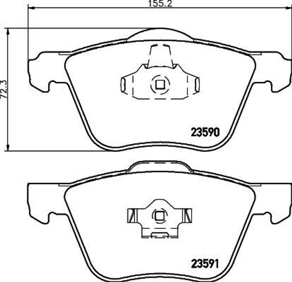 HELLA 8DB 355 011-571 - OE 274285 Bremsbeläge für S60 I (384), V70 II (285), XC90 I (275)