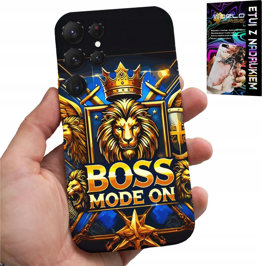 ETUI PER SAMSUNG GALAXY S22 Ultra - BOSS LION CON CASO CORONAZIONE + FILE