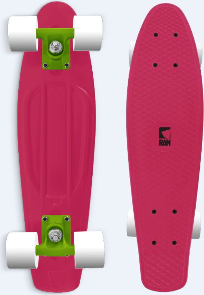 Ram OLD SCHOOL Mini Cruiser Kinder Retro Skateboard- 55cm Lila pink