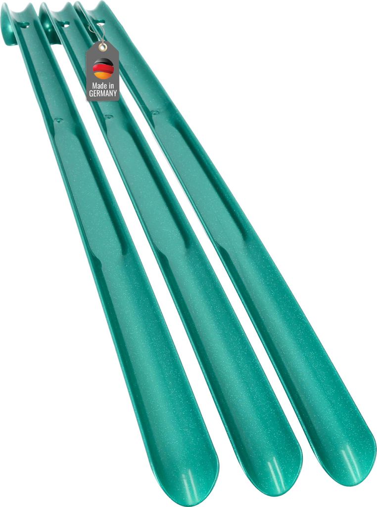 3 Stück Schuhanzieher 65cm Lang Farbe Grün im Set Produktbild 