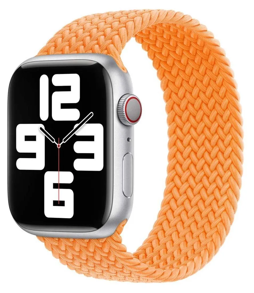 Cinturino Intrecciato Apple Watch Arancione Brillante Taglia 7 Original