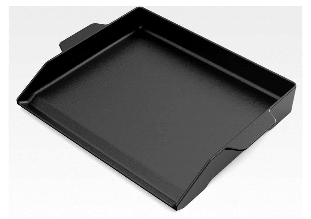 Gusseisen Grillplatte 47,2 × 35,5 cm, Grillplatte für Gasgrill, Holzkohlegrill und Herd, matte Oberfläche, schwarz