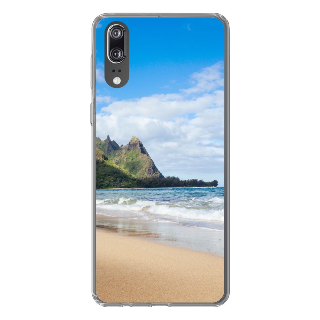 MuchoWow Handyhülle Schutzhülle Hülle für Huawei P20 Strand - Tropisch - Hawaii Silikon Softcase Handy Hülle - Hardcover