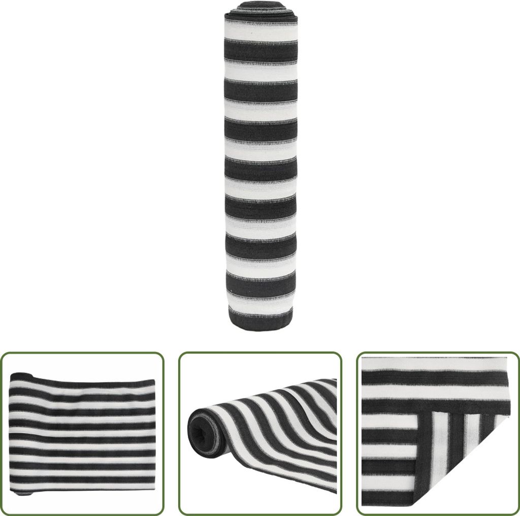 The Living Store Zaunblende Anthrazit und Weiß 2x10 m HDPE 150 g/m²