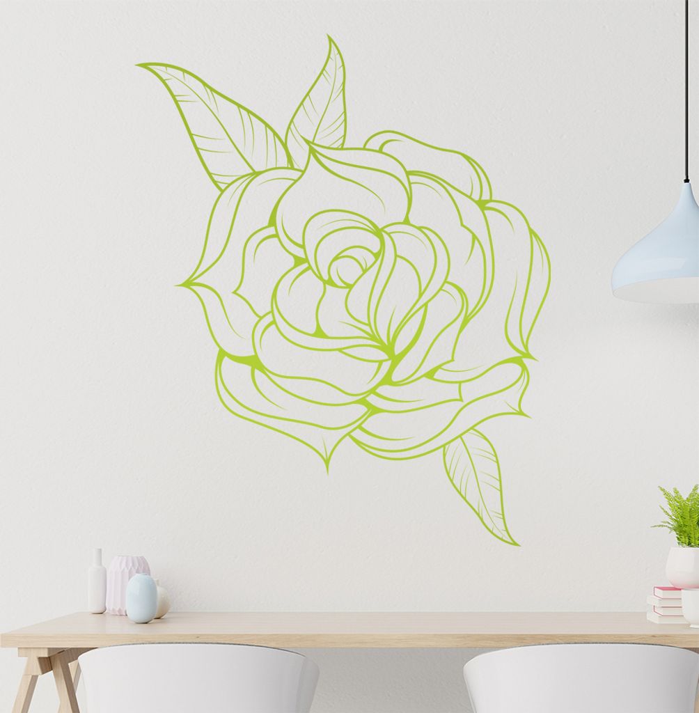 KIWISTAR Feine Rose Flower Liebe Wandtattoo in 6 Größen - Wandaufkleber Wall Sticker - Dekoration, Küche, Wohnzimmer, Schlafzimmer, Badezimmer