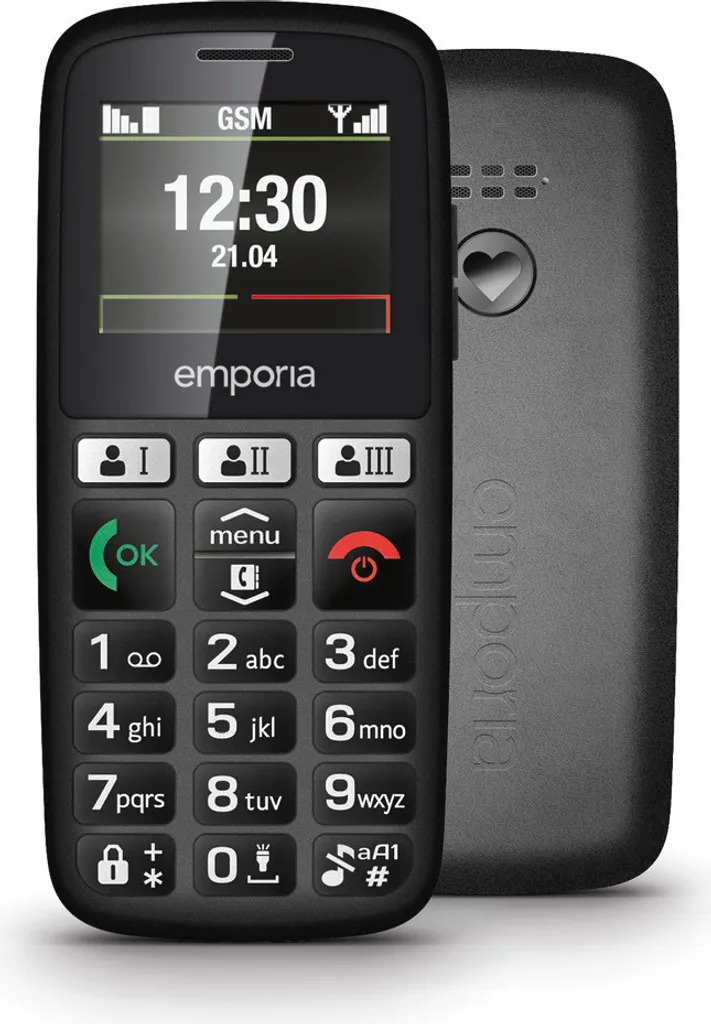 Téléphone portable emporia HAPPY E30 Senior avec touches larges noir