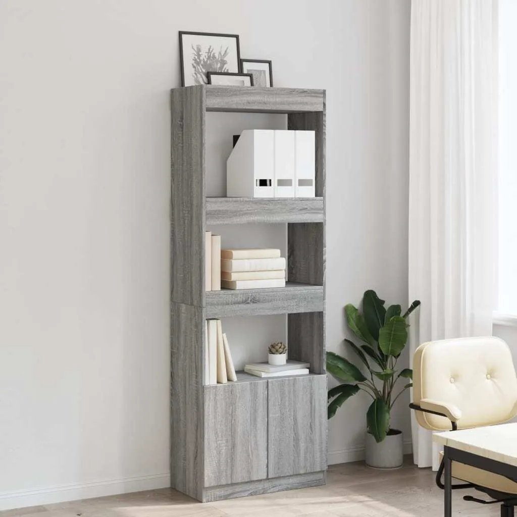 vidaXL Credenza 63x33x180 cm Grigio Sonoma materiale a base di legno - 3