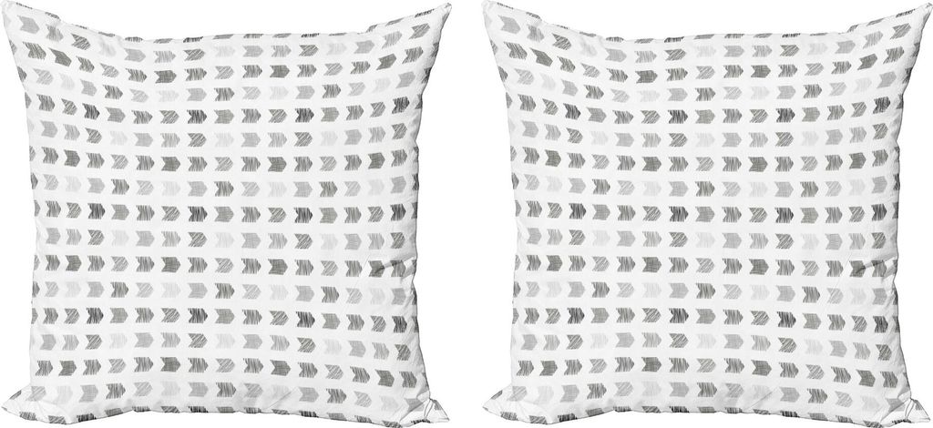 ABAKUHAUS Neutral Kissenbezug Set (2Stück), Bleistift-Skizze Rechteckige Grafik Illustration mit Scratches and Stripes, 40 x 40 cm, Anthrazit grau
