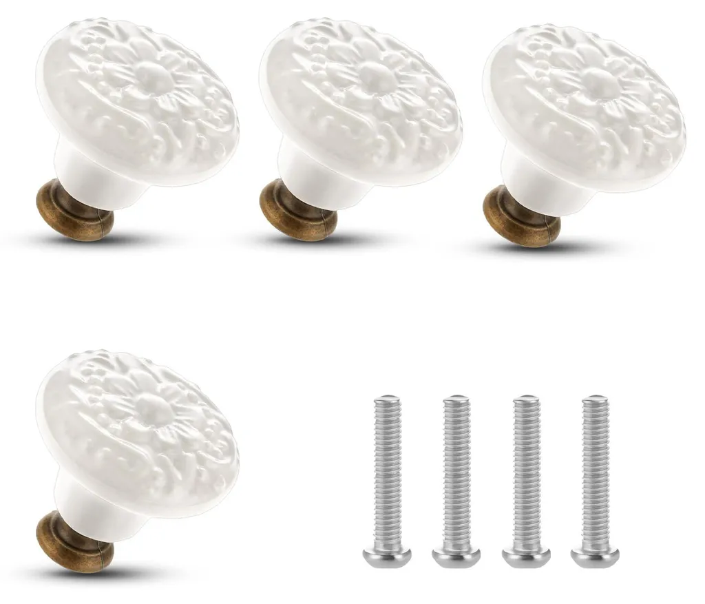 Rénover vos Meubles avec ces 4 Boutons Vintage Blancs : Kit Complet Facile