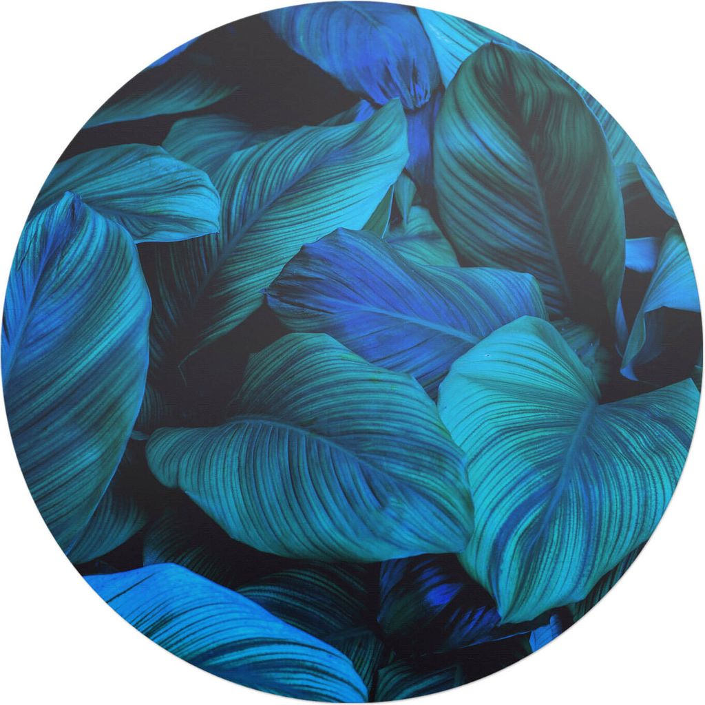 Tropische Blätter – Bodenschutzmatte – Stuhlunterlage – Bürostuhlmatte – Rutschfeste Bodenmatte – Schutzmatte für Hartboden – fi 100 cm