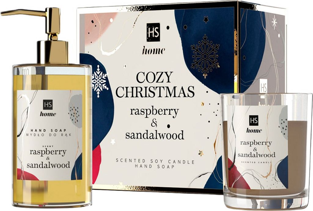 HiSkin Cozy Christmas Zestaw mydło do rąk 250 ml + świeca zapachowa 150 g