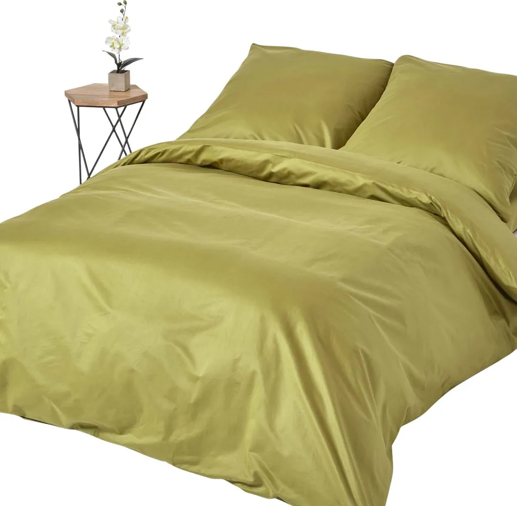 Biancheria da Letto Luxury Verde Oliva HOMESCAPES 1000 TC 150x200