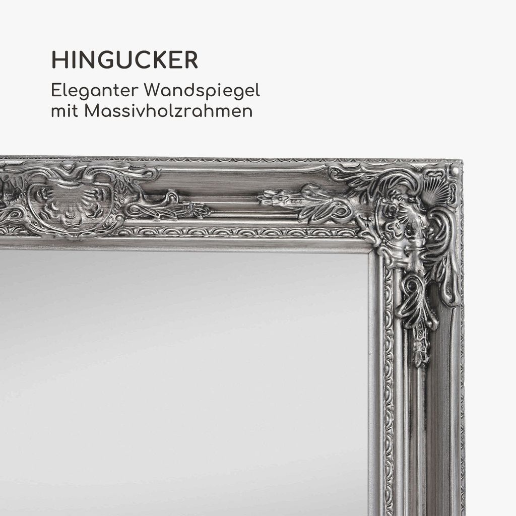 Manchester Wandspiegel Massivholzrahmen rechteckig 90 x 60 Produktbild 4