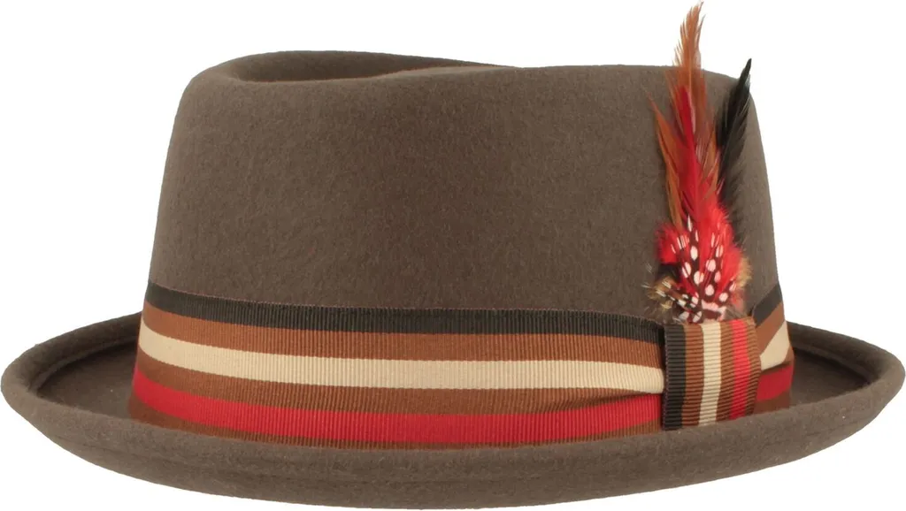 Cappello Pork Pie Hut-Breiter in Feltro di Maiale con Piuma | Acquista Online